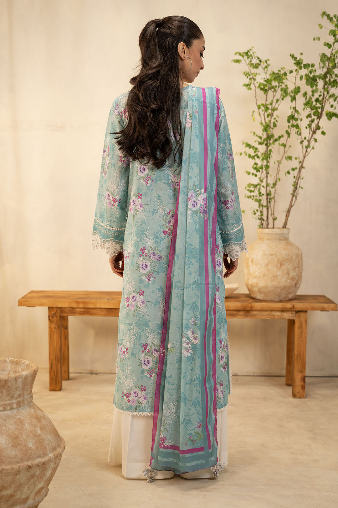Zellbury | Unstitched 2 Piece Lawn | Embroidered Shirt Dupatta - 0021 - House Of Hania