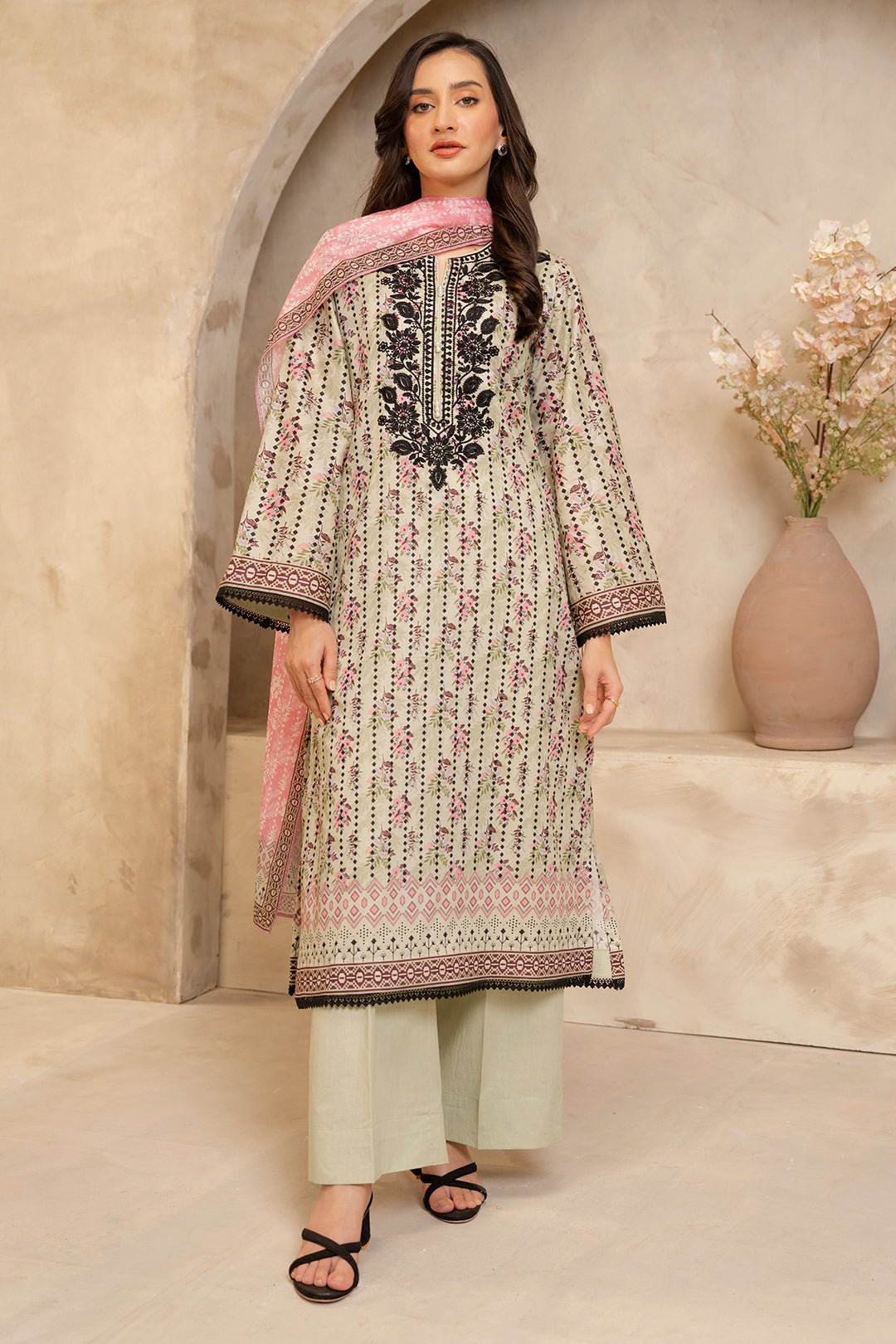 Zellbury | Unstitched 2 Piece Lawn | Embroidered Shirt Dupatta - 0103 - House Of Hania