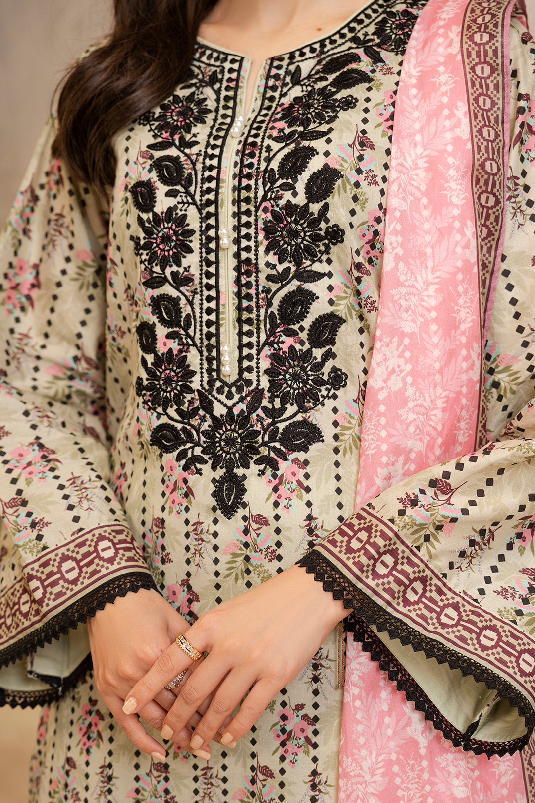 Zellbury | Unstitched 2 Piece Lawn | Embroidered Shirt Dupatta - 0103 - House Of Hania