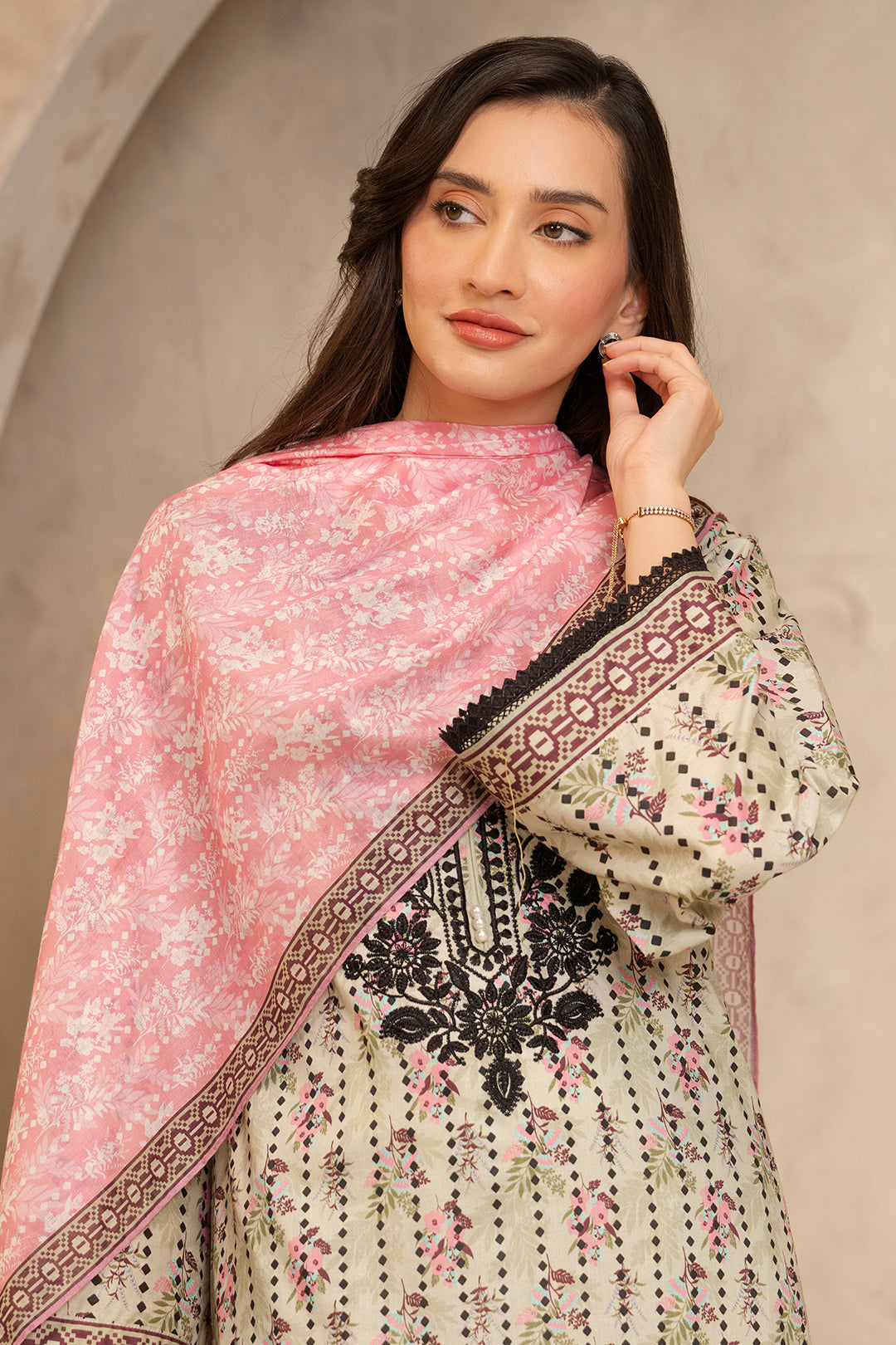 Zellbury | Unstitched 2 Piece Lawn | Embroidered Shirt Dupatta - 0103 - House Of Hania