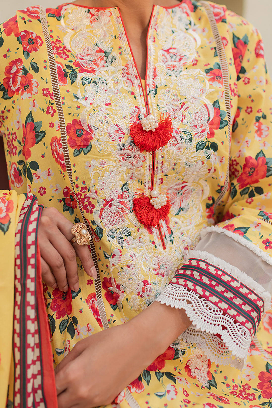 Zellbury | Unstitched 2 Piece Lawn | Embroidered Shirt Dupatta - 1168 - House Of Hania
