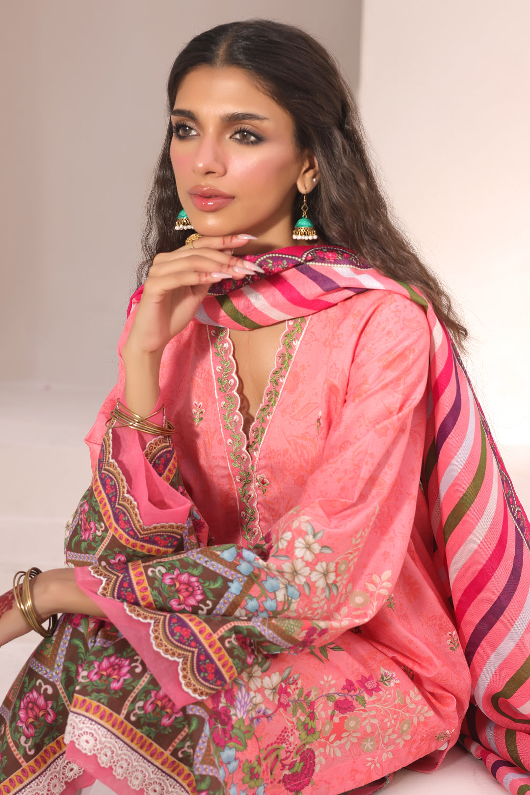 Zellbury | Unstitched 2 Piece Lawn | Embroidered Shirt Dupatta - 1658 - House Of Hania