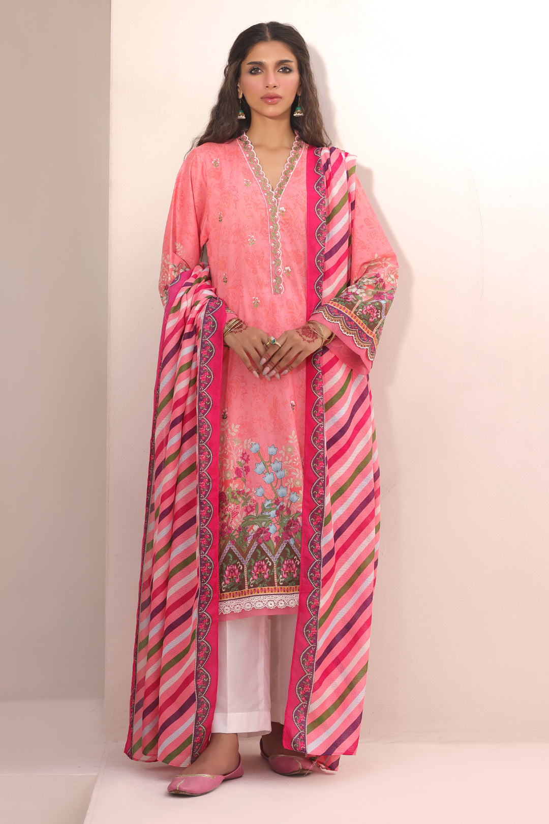 Zellbury | Unstitched 2 Piece Lawn | Embroidered Shirt Dupatta - 1658 - House Of Hania