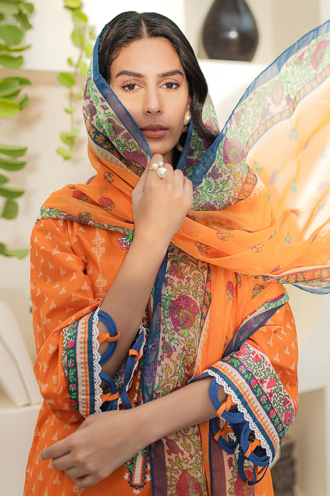 Zellbury | Unstitched 2 Piece Lawn | Embroidered Shirt Dupatta - 1661 - House Of Hania