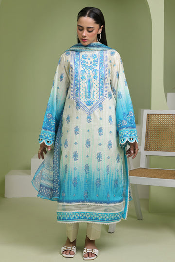 Zellbury | Unstitched 2 Piece Lawn | Embroidered Shirt Dupatta - 1694 - House Of Hania