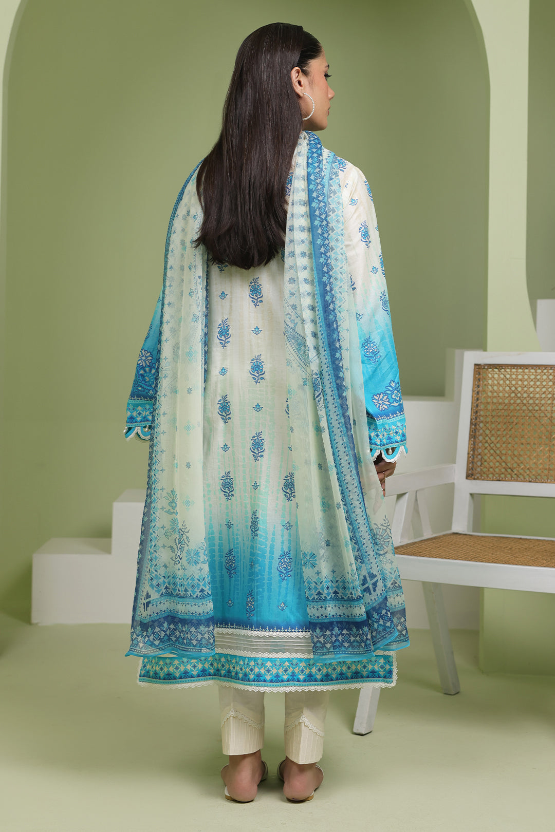 Zellbury | Unstitched 2 Piece Lawn | Embroidered Shirt Dupatta - 1694 - House Of Hania