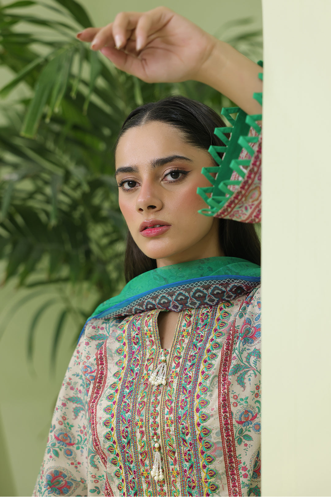 Zellbury | Unstitched 2 Piece Lawn | Embroidered Shirt Dupatta - 1714 - House Of Hania