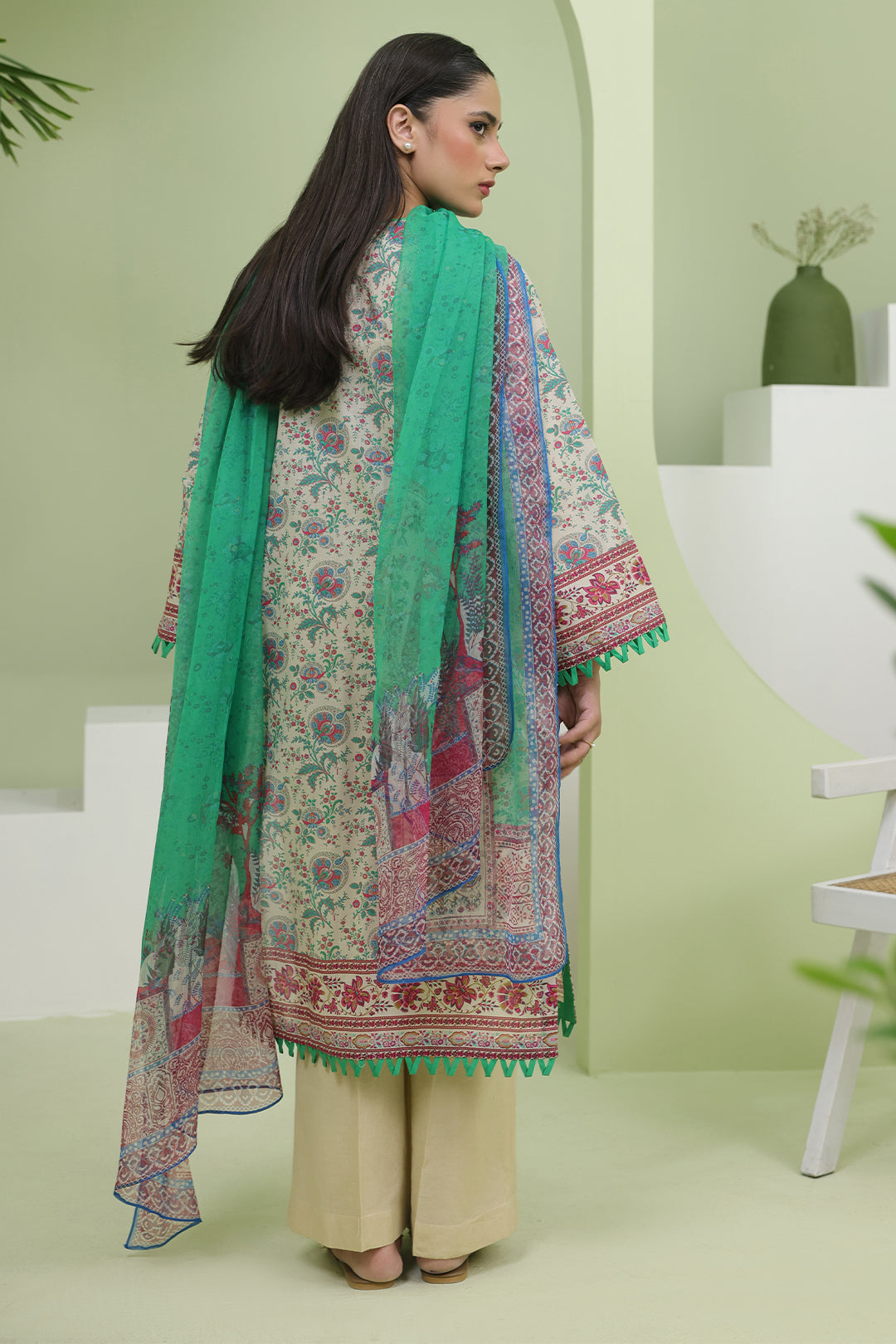 Zellbury | Unstitched 2 Piece Lawn | Embroidered Shirt Dupatta - 1714 - House Of Hania