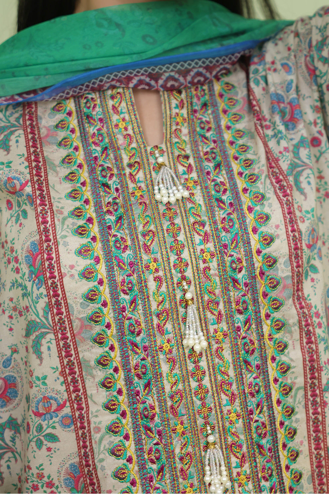 Zellbury | Unstitched 2 Piece Lawn | Embroidered Shirt Dupatta - 1714 - House Of Hania