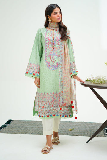 Zellbury | Unstitched 2 Piece Lawn | Embroidered Shirt Dupatta - 1715 - House Of Hania