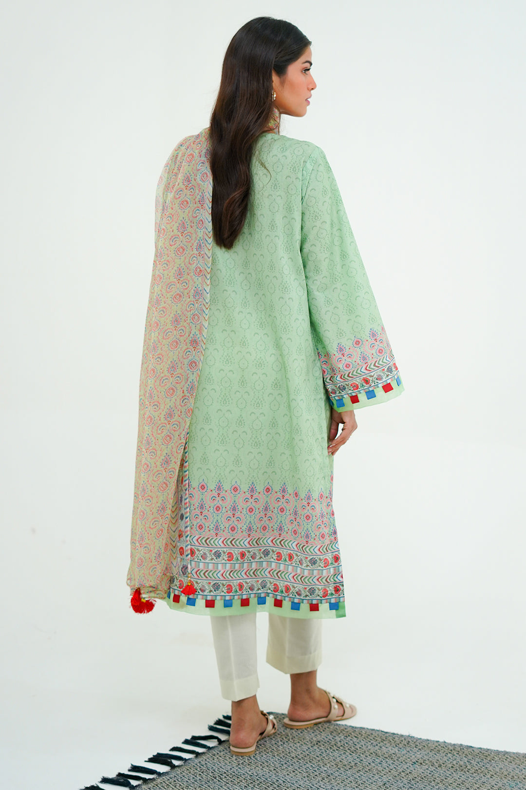 Zellbury | Unstitched 2 Piece Lawn | Embroidered Shirt Dupatta - 1715 - House Of Hania