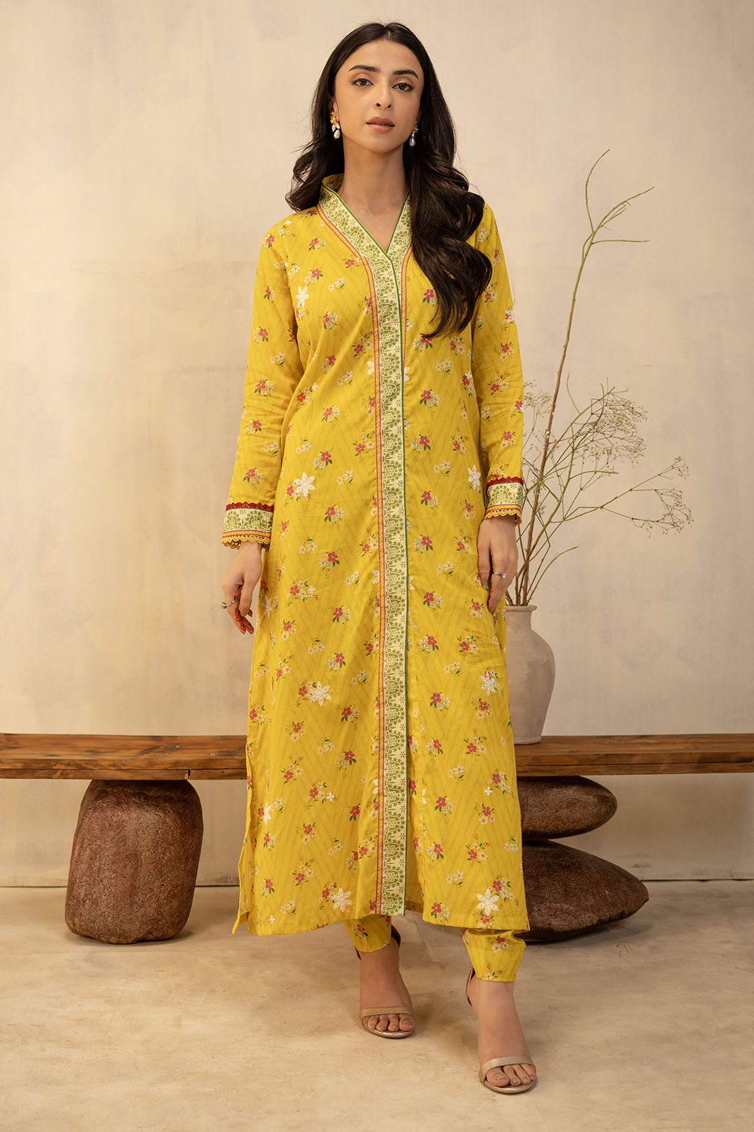 Zellbury | Unstitched 2 Piece Lawn | Embroidered Shirt Shalwar - 0098 - House Of Hania