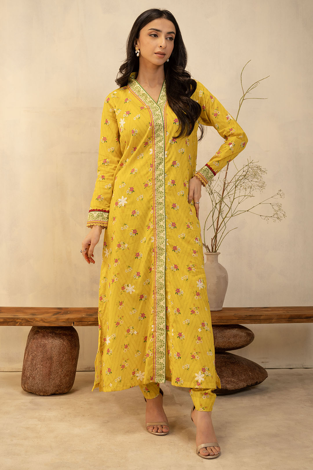 Zellbury | Unstitched 2 Piece Lawn | Embroidered Shirt Shalwar - 0098 - House Of Hania