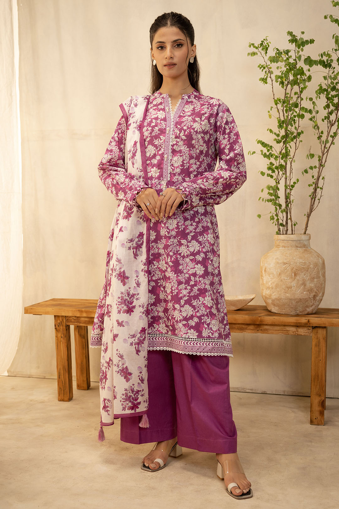 Zellbury | Unstitched 2 Piece Lawn | Shirt Dupatta - 0005 - House Of Hania