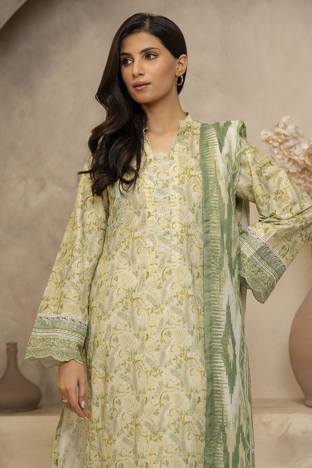 Zellbury | Unstitched 2 Piece Lawn | Shirt Dupatta - 0006 - House Of Hania