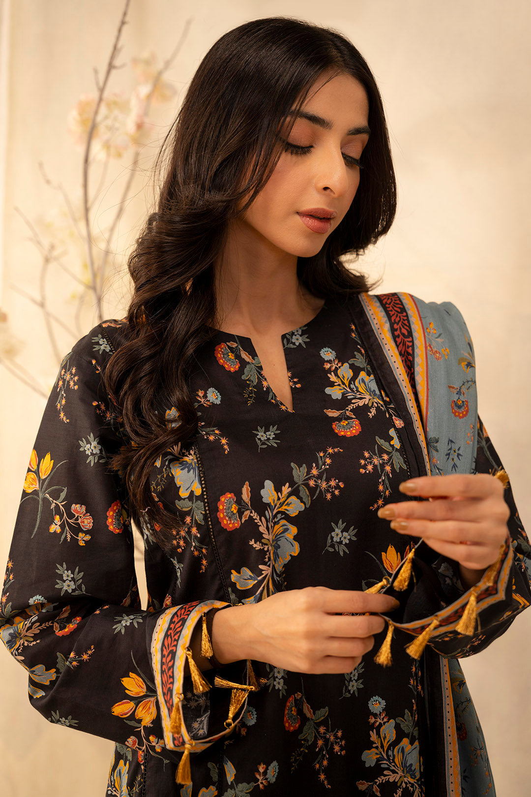 Zellbury | Unstitched 2 Piece Lawn | Shirt Dupatta - 0007 - House Of Hania