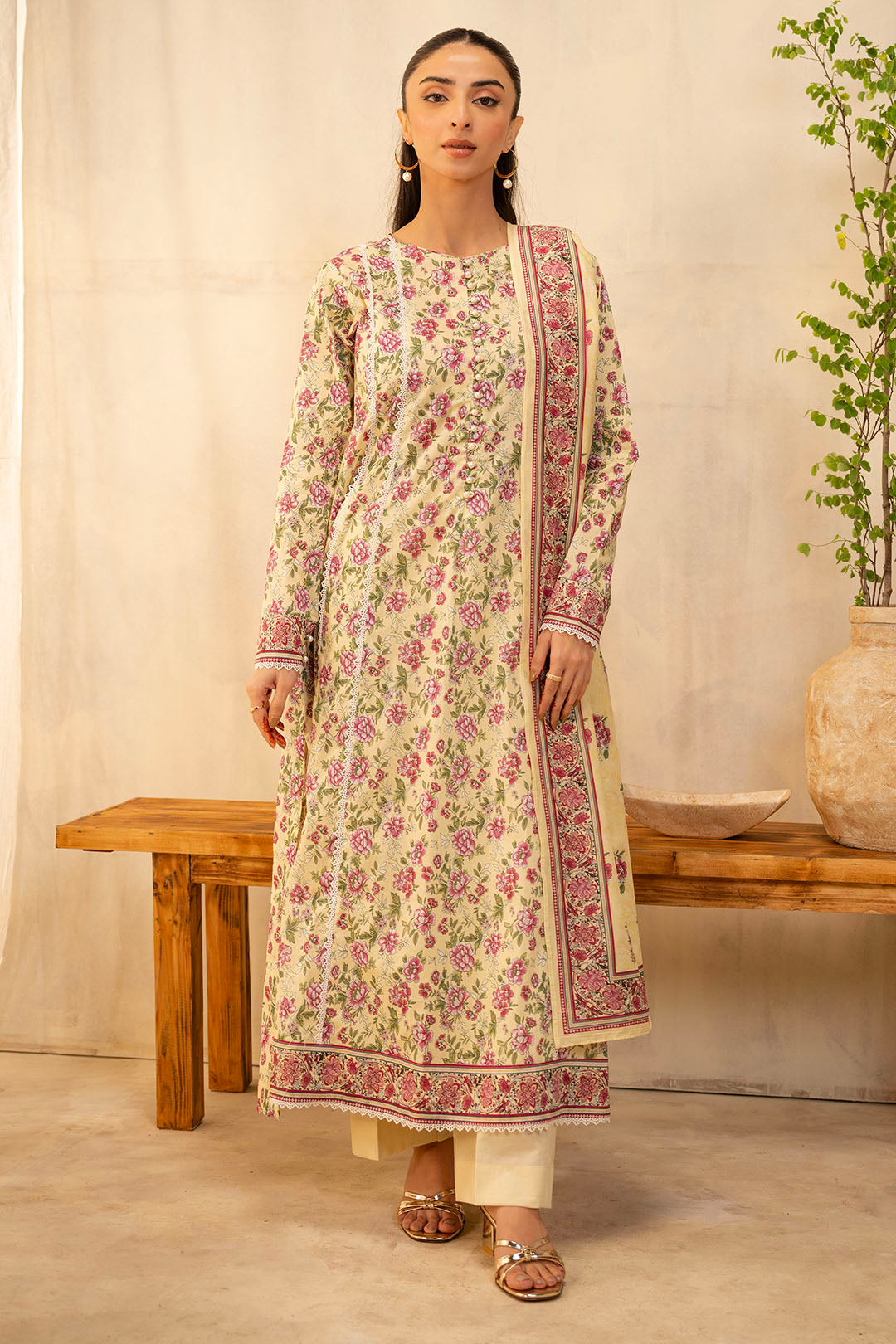 Zellbury | Unstitched 2 Piece Lawn | Shirt Dupatta - 0009 - House Of Hania
