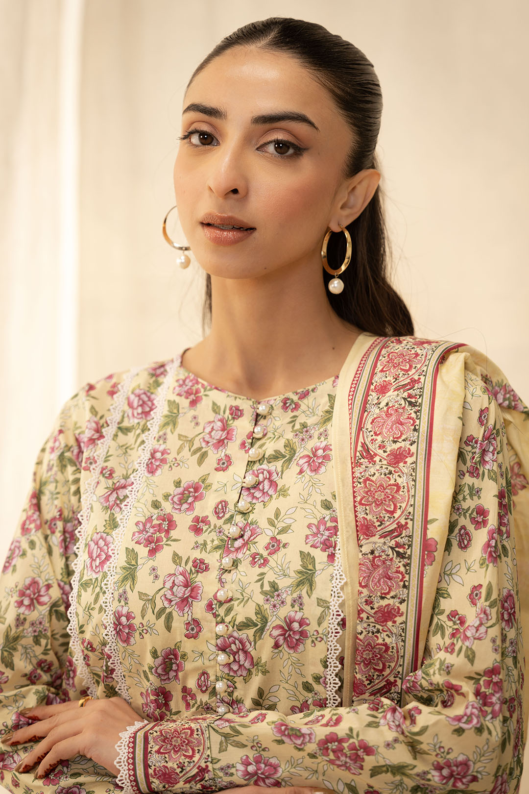 Zellbury | Unstitched 2 Piece Lawn | Shirt Dupatta - 0009 - House Of Hania