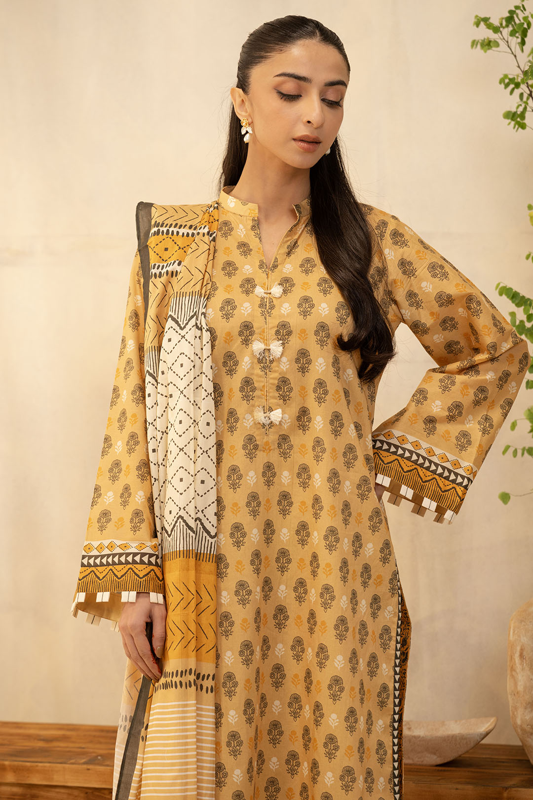 Zellbury | Unstitched 2 Piece Lawn | Shirt Dupatta - 0010 - House Of Hania