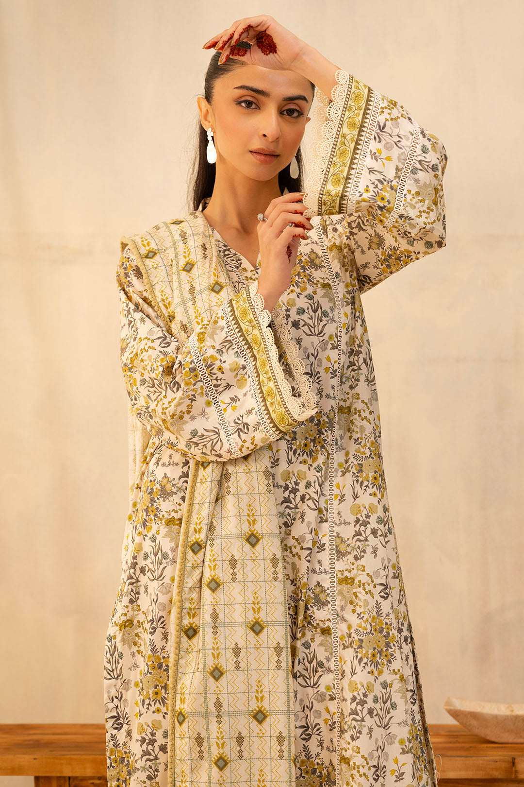 Zellbury | Unstitched 2 Piece Lawn | Shirt Dupatta - 0085 - House Of Hania