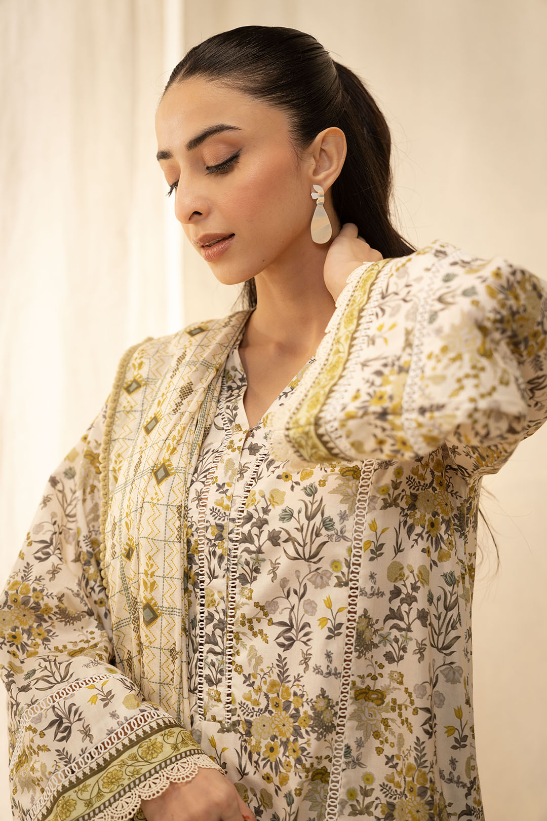 Zellbury | Unstitched 2 Piece Lawn | Shirt Dupatta - 0085 - House Of Hania