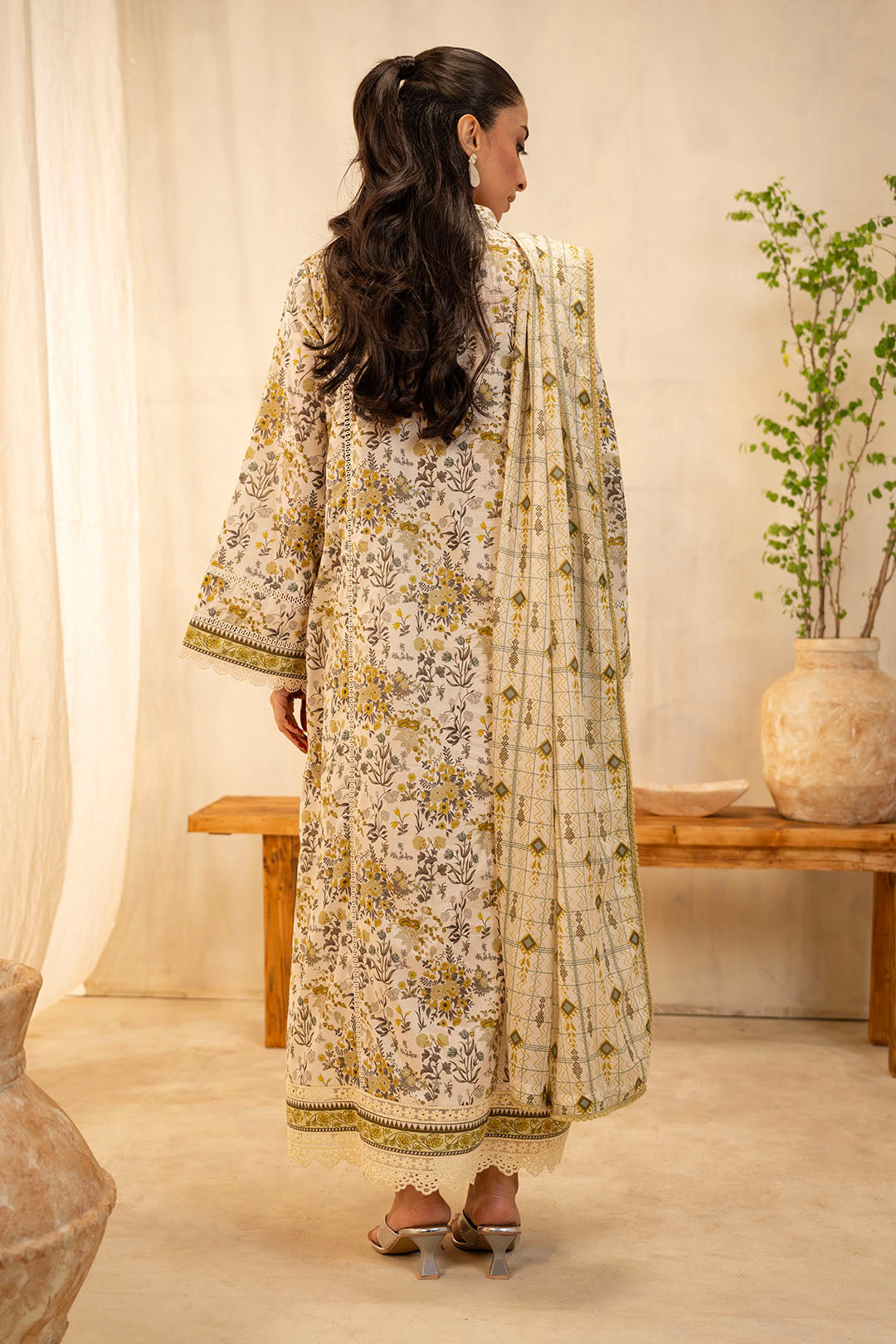Zellbury | Unstitched 2 Piece Lawn | Shirt Dupatta - 0085 - House Of Hania