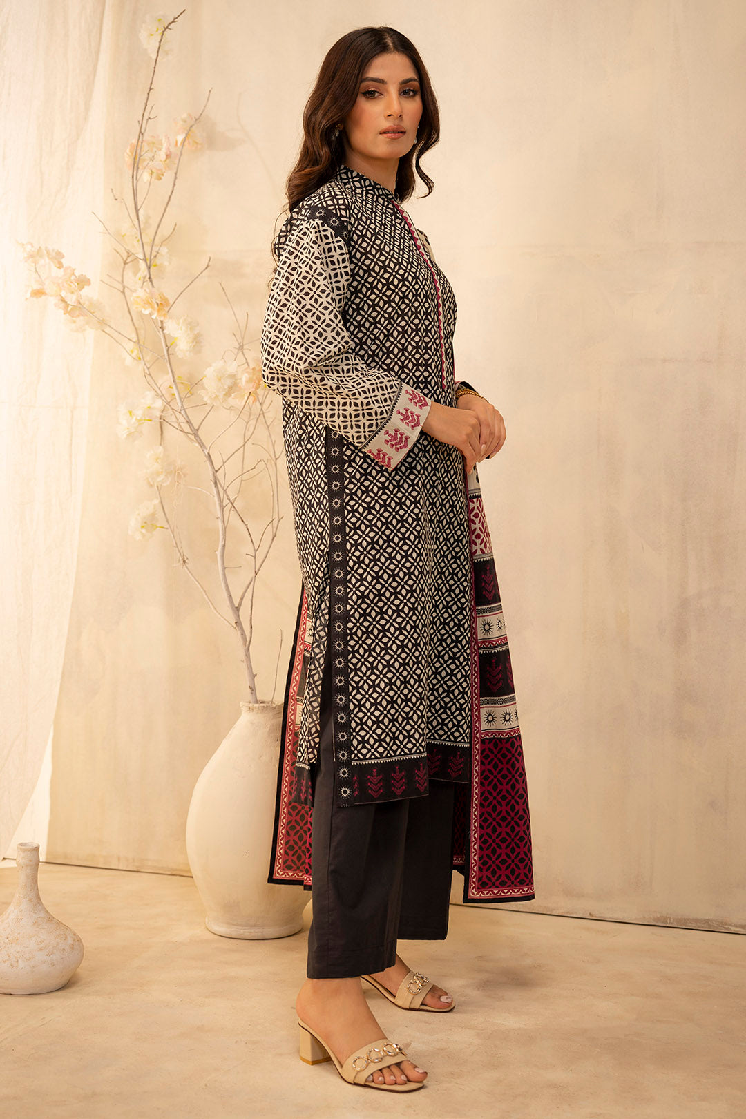 Zellbury | Unstitched 2 Piece Lawn | Shirt Dupatta - 0090 - House Of Hania