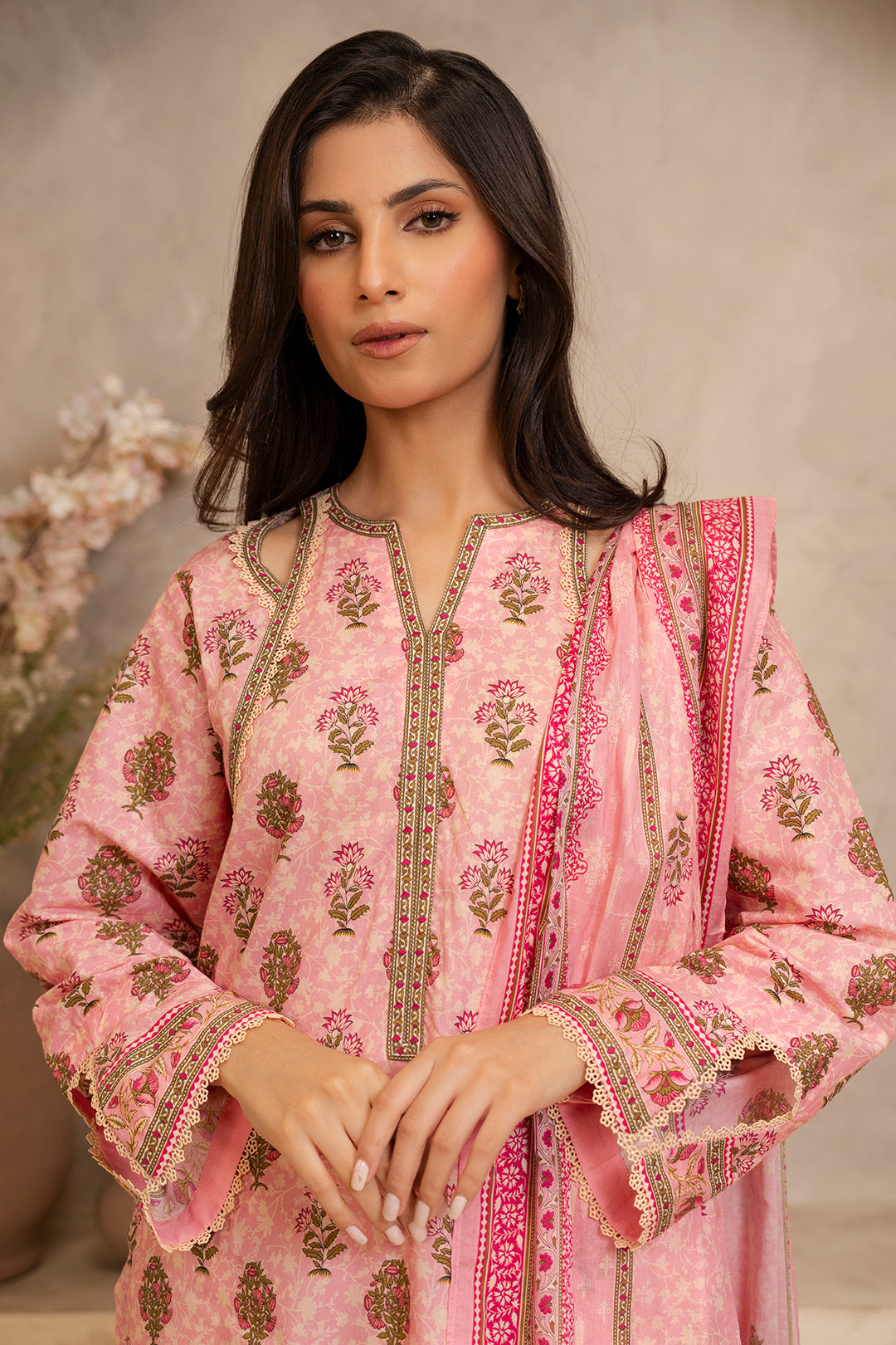 Zellbury | Unstitched 2 Piece Lawn | Shirt Dupatta - 0157 - House Of Hania