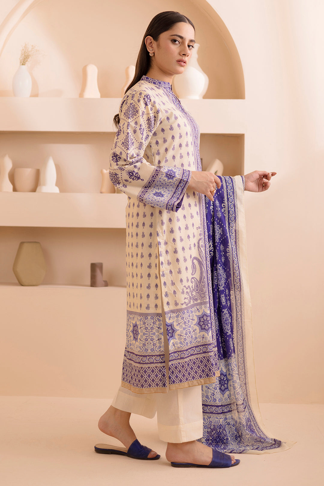 Zellbury | Unstitched 2 Piece Lawn | Shirt Dupatta - 0158 - House Of Hania