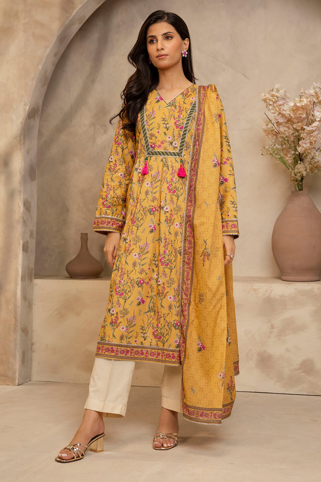Zellbury | Unstitched 2 Piece Lawn | Shirt Dupatta - 0159 - House Of Hania