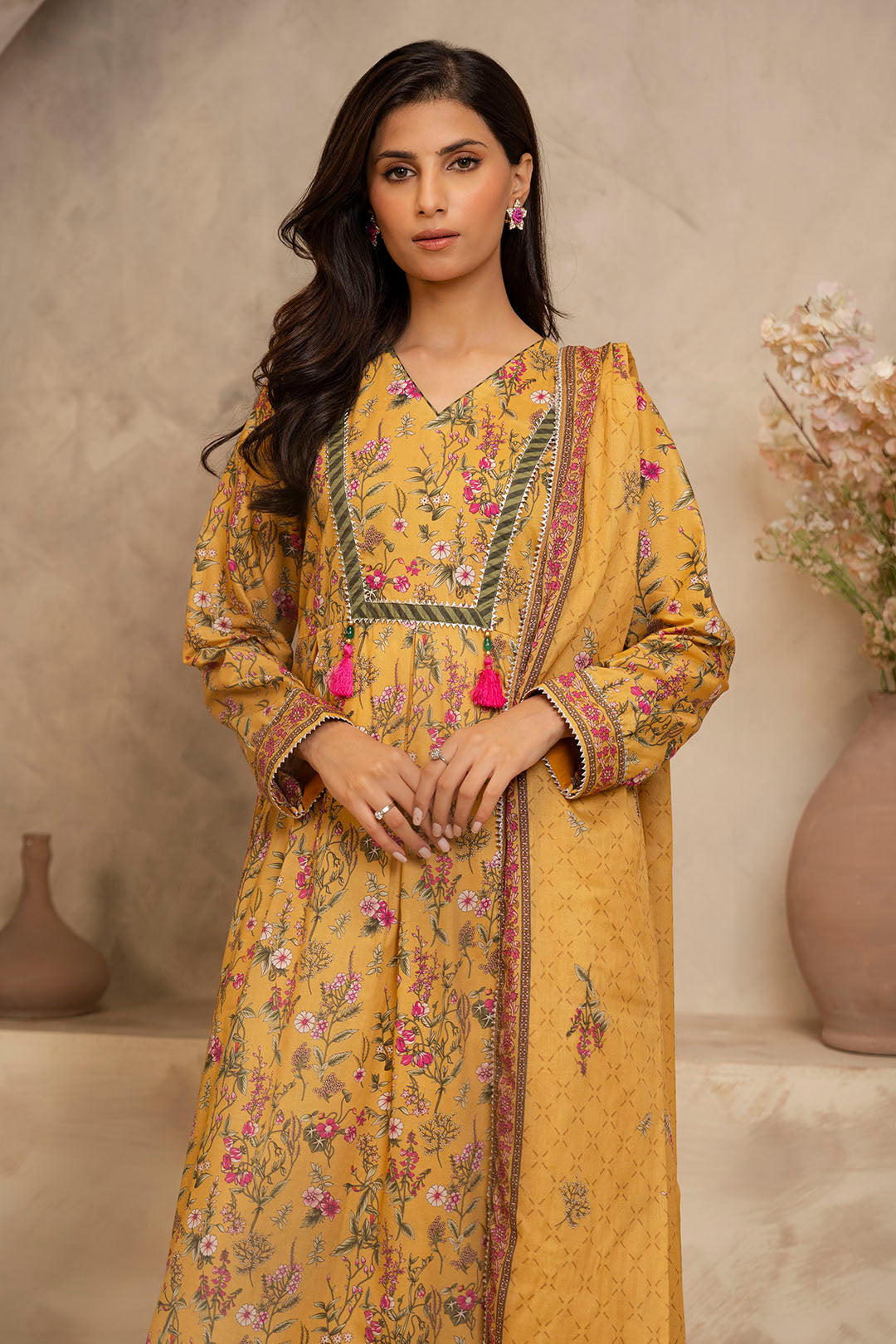 Zellbury | Unstitched 2 Piece Lawn | Shirt Dupatta - 0159 - House Of Hania