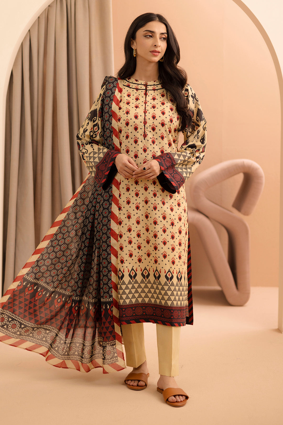 Zellbury | Unstitched 2 Piece Lawn | Shirt Dupatta - 0160 - House Of Hania