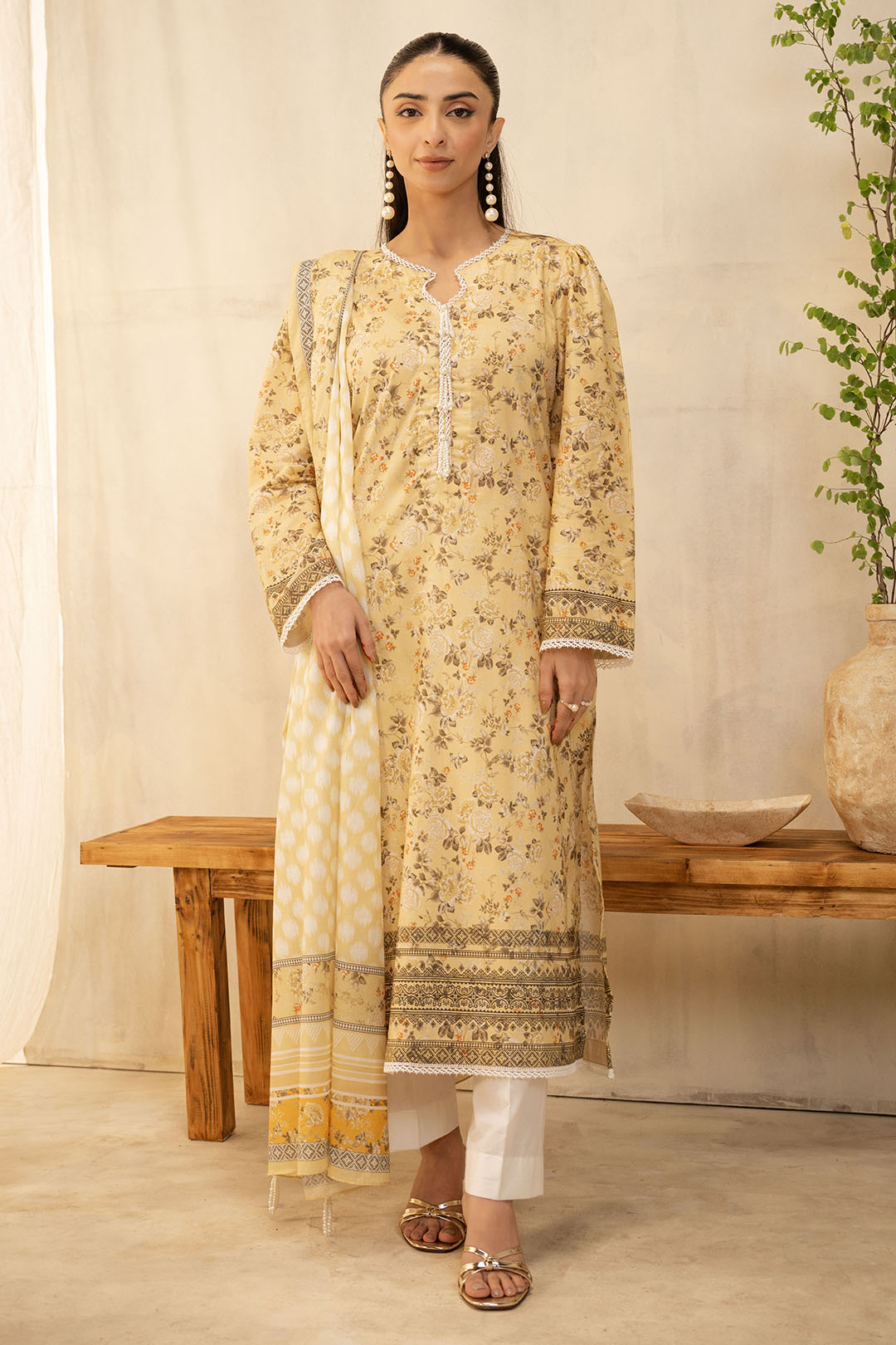 Zellbury | Unstitched 2 Piece Lawn | Shirt Dupatta - 0225 - House Of Hania