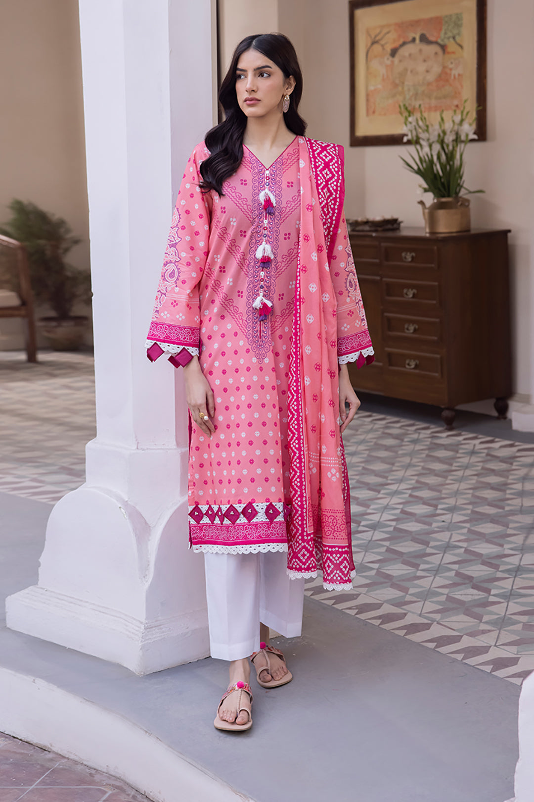 Zellbury | Unstitched 2 Piece Lawn | Shirt Dupatta - 1014 - House Of Hania