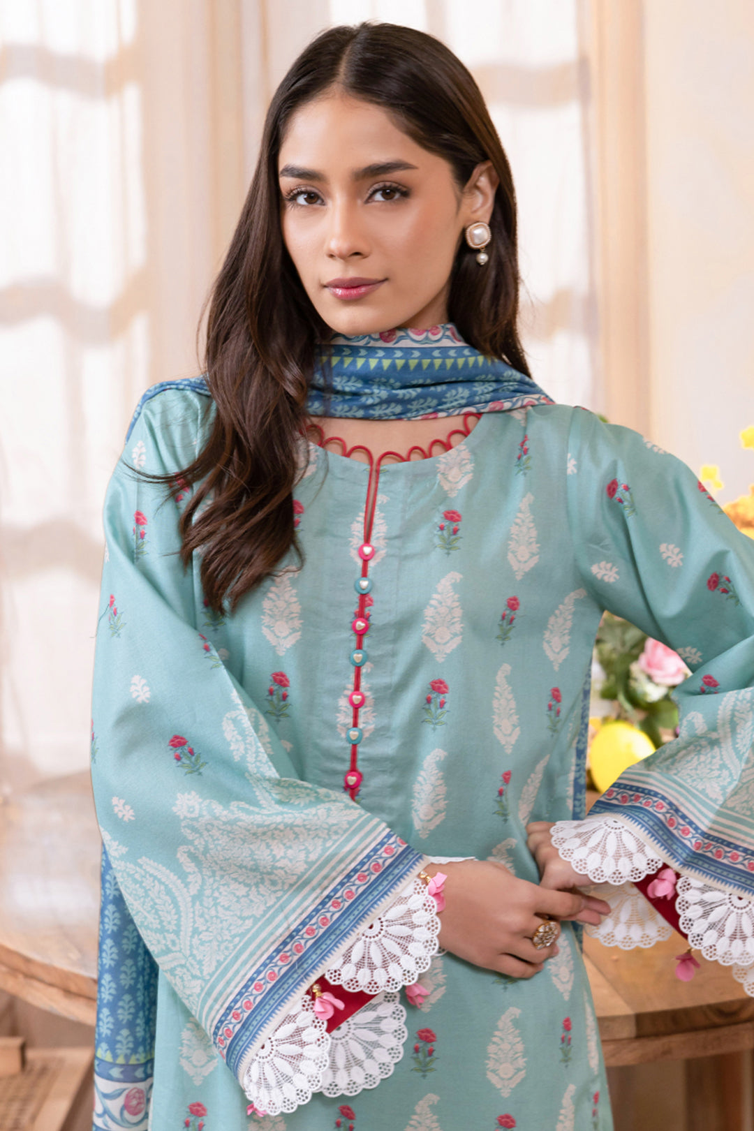 Zellbury | Unstitched 2 Piece Lawn | Shirt Dupatta - 1021 - House Of Hania