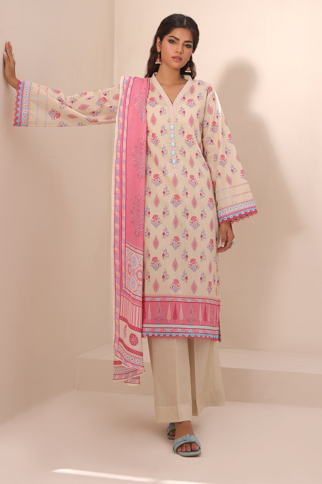 Zellbury | Unstitched 2 Piece Lawn | Shirt Dupatta - 1152 - House Of Hania