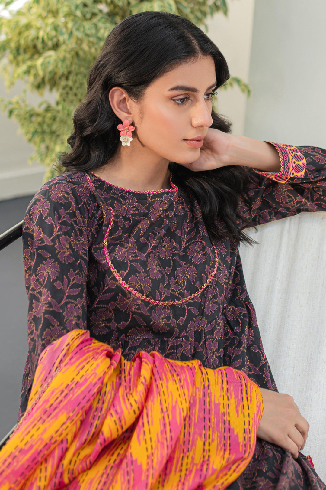 Zellbury | Unstitched 2 Piece Lawn | Shirt Dupatta - 1153 - House Of Hania