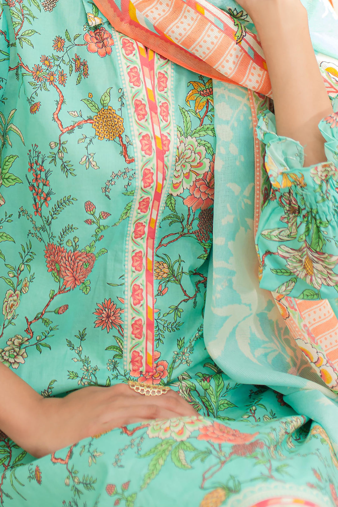 Zellbury | Unstitched 2 Piece Lawn | Shirt Dupatta - 1157 - House Of Hania