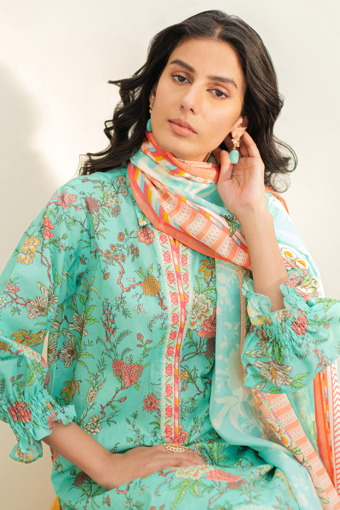 Zellbury | Unstitched 2 Piece Lawn | Shirt Dupatta - 1157 - House Of Hania
