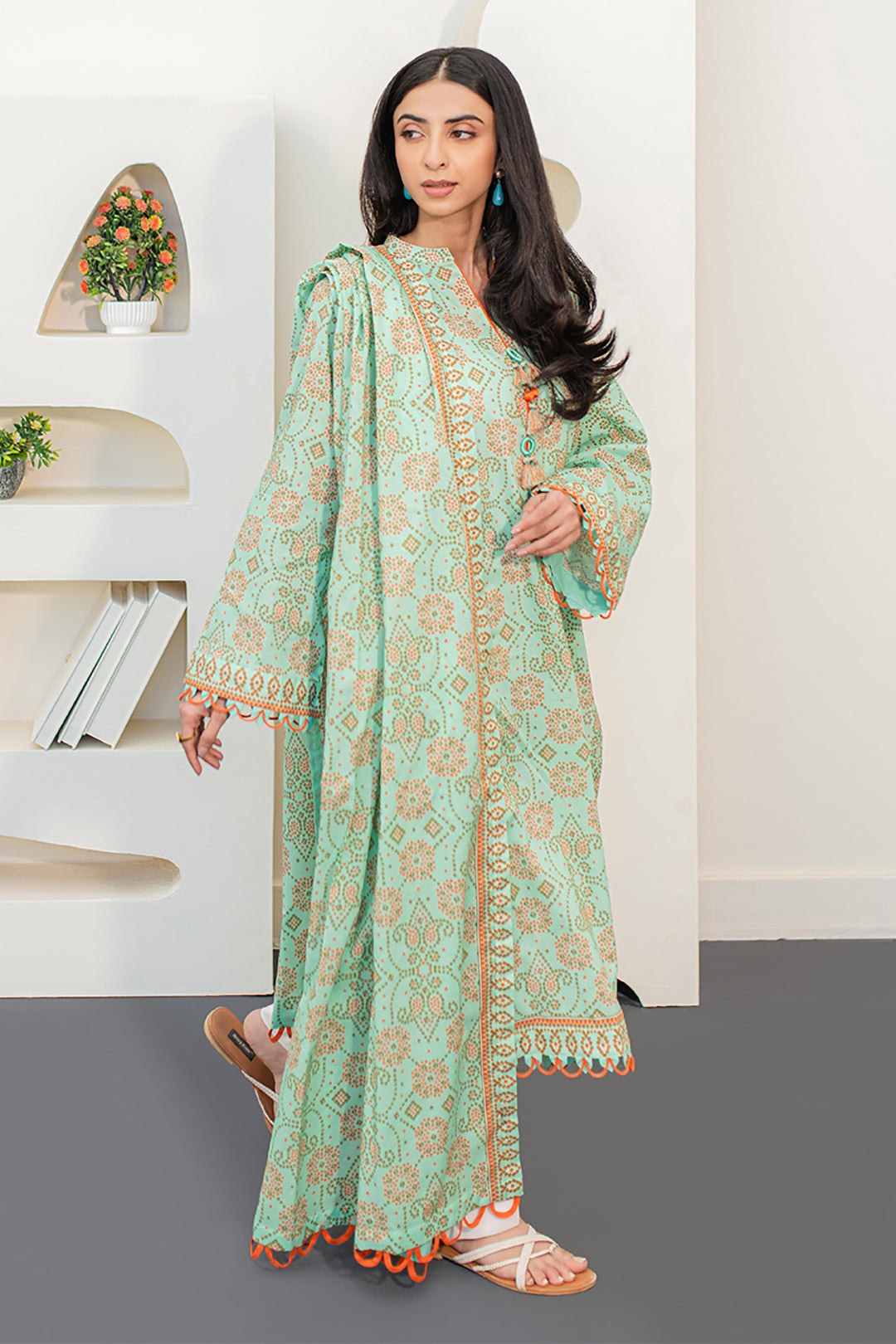 Zellbury | Unstitched 2 Piece Lawn | Shirt Dupatta - 1160 - House Of Hania
