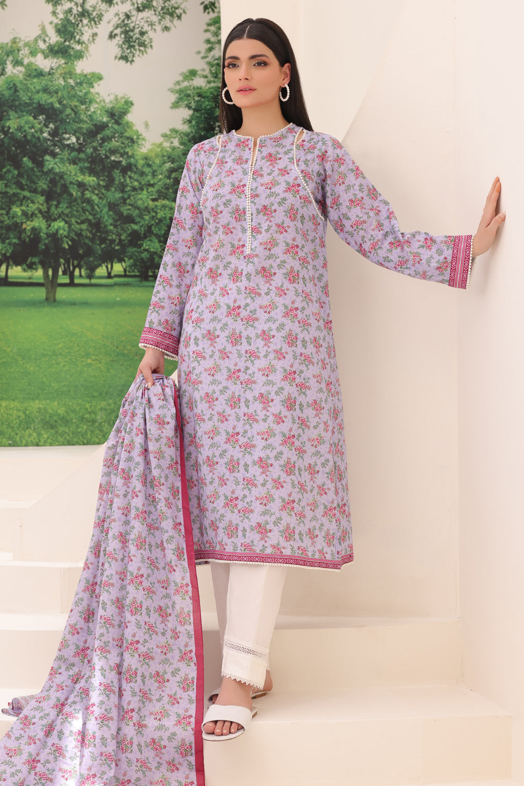 Zellbury | Unstitched 2 Piece Lawn | Shirt Dupatta - 1161 - House Of Hania