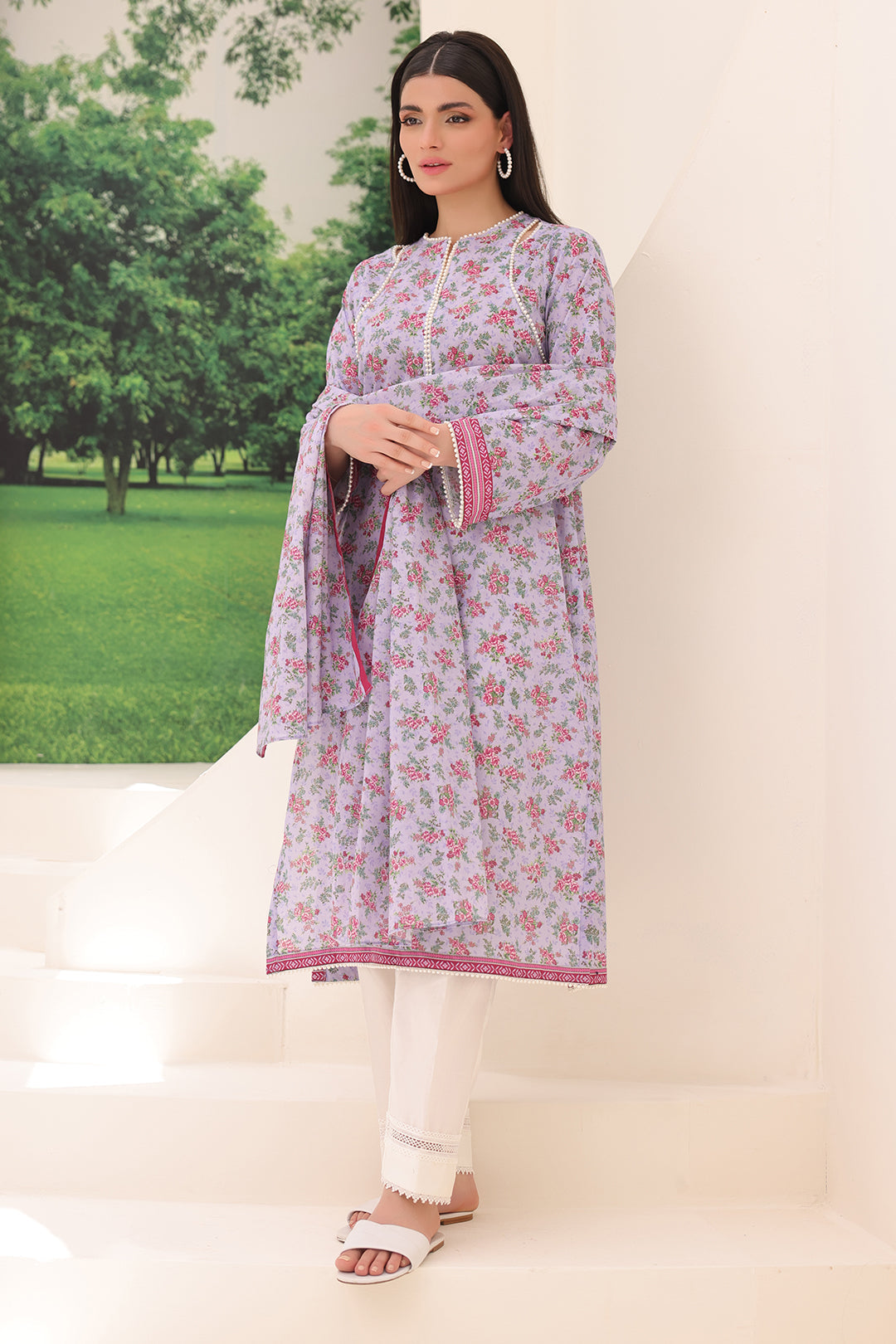 Zellbury | Unstitched 2 Piece Lawn | Shirt Dupatta - 1161 - House Of Hania