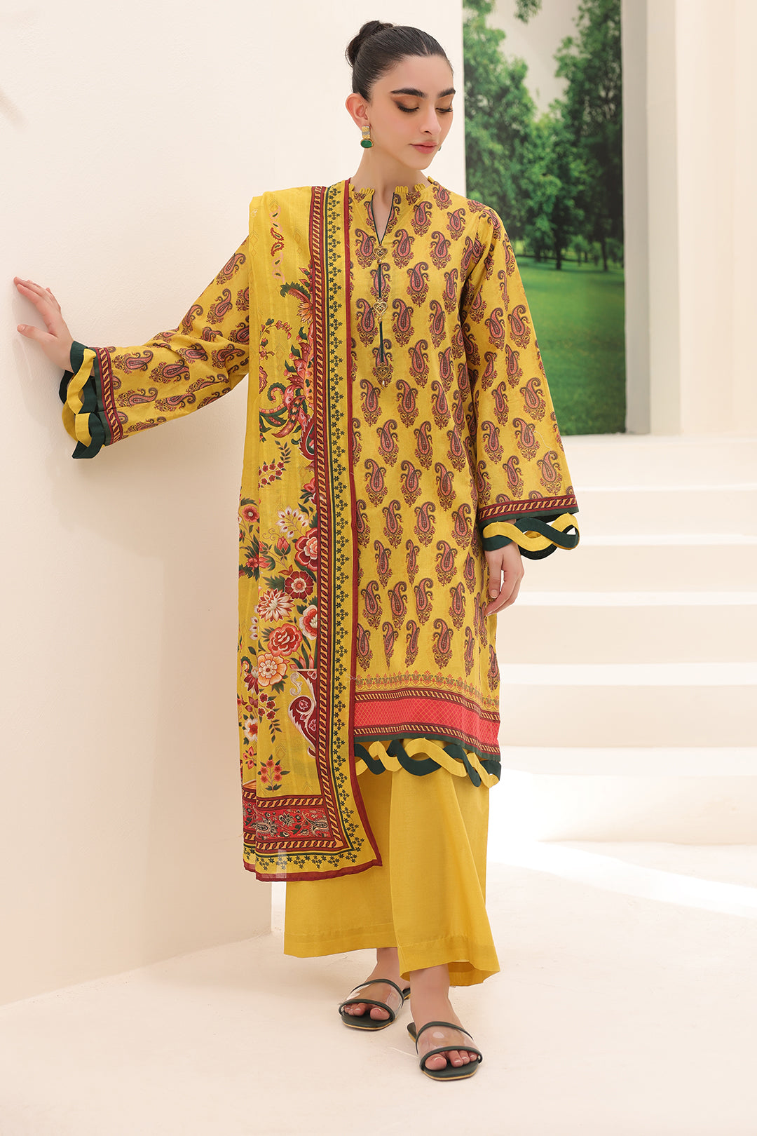 Zellbury | Unstitched 2 Piece Lawn | Shirt Dupatta - 1164 - House Of Hania