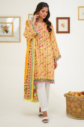 Zellbury | Unstitched 2 Piece Lawn | Shirt Dupatta - 1300 - House Of Hania