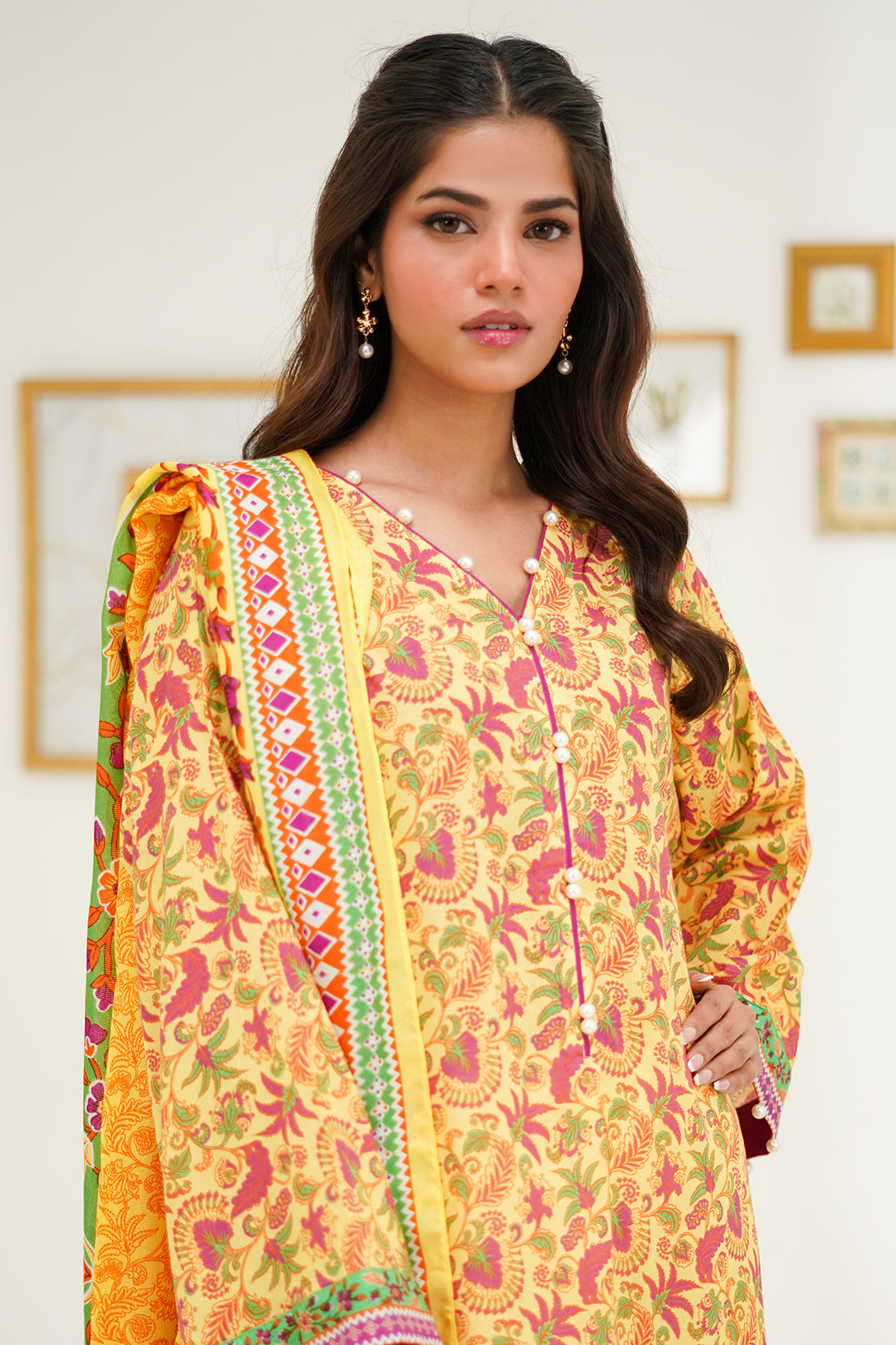 Zellbury | Unstitched 2 Piece Lawn | Shirt Dupatta - 1300 - House Of Hania
