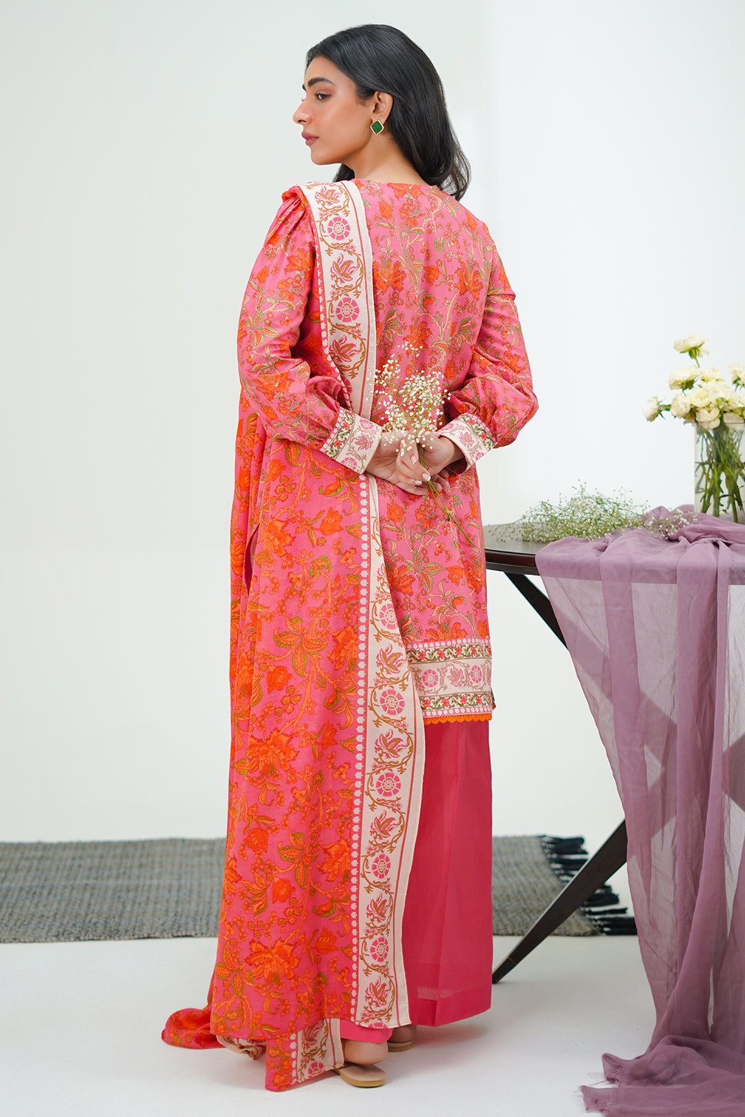 Zellbury | Unstitched 2 Piece Lawn | Shirt Dupatta - 1301 - House Of Hania