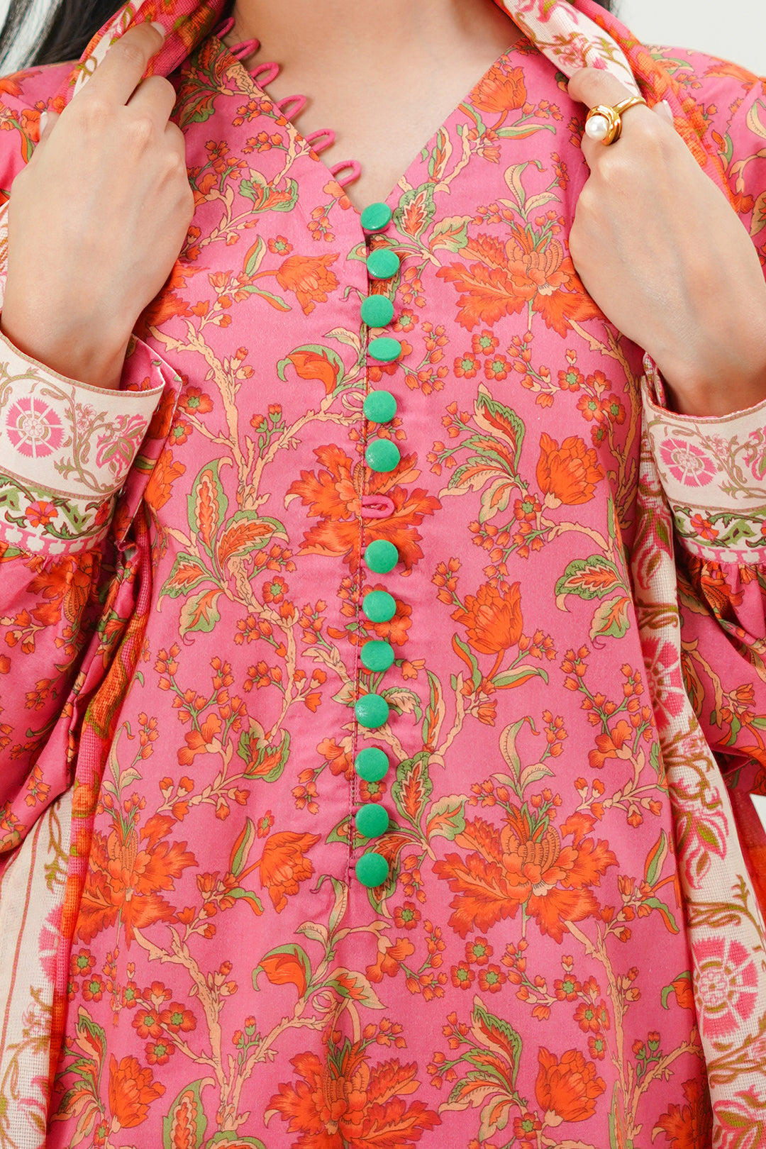 Zellbury | Unstitched 2 Piece Lawn | Shirt Dupatta - 1301 - House Of Hania