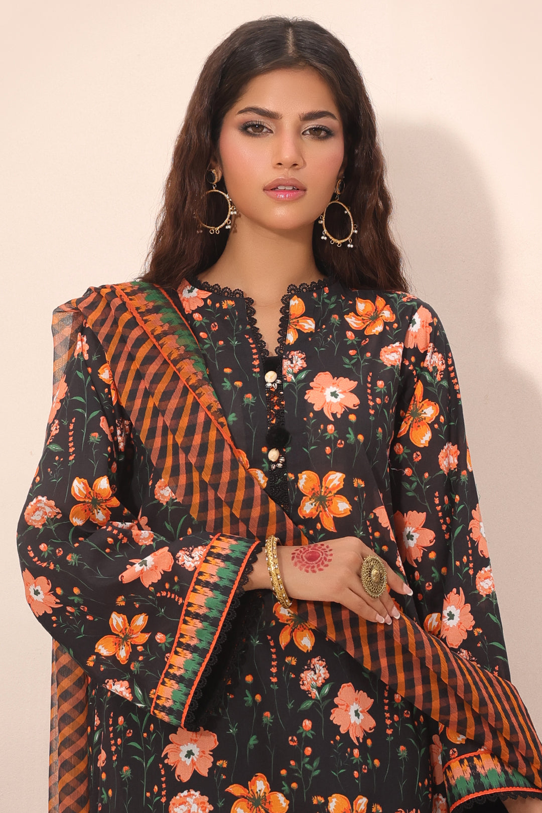 Zellbury | Unstitched 2 Piece Lawn | Shirt Dupatta - 1302 - House Of Hania