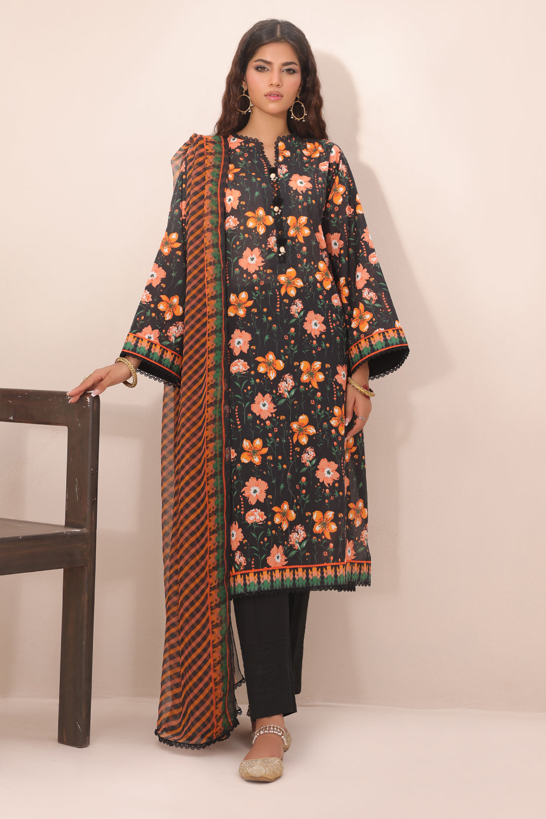 Zellbury | Unstitched 2 Piece Lawn | Shirt Dupatta - 1302 - House Of Hania