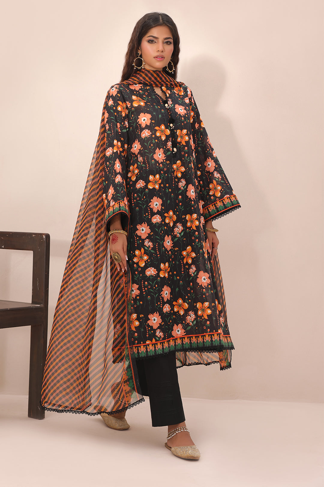 Zellbury | Unstitched 2 Piece Lawn | Shirt Dupatta - 1302 - House Of Hania